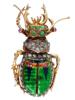 RUSSIAN GOLD GUILLOCHE ENAMEL GEMS BEETLE BROOCH PIC-0