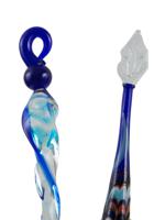 TWO ITALIAN JUDAICA MURANO GLASS TORAH POINTERS