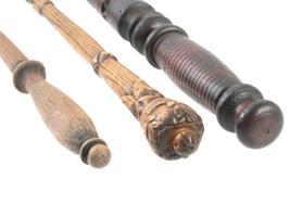 THREE JUDAICA WOODEN YAD TORAH POINTERS