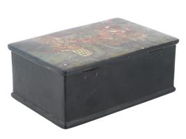 RUSSIAN SOVIET LACQUERED WOODEN BOX W PAINTING