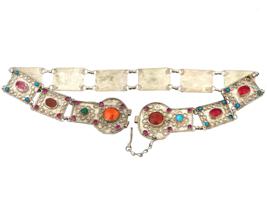 SOUTHWESTERN NAVAJO SILVER SEMI PRECIOUS STONES BELT