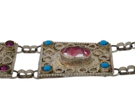 SOUTHWESTERN NAVAJO SILVER SEMI PRECIOUS STONES BELT