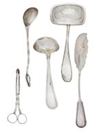 ANTIQUE DUTCH STERLING SILVER SERVING CUTLERY SET