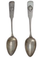 ANTIQUE 19TH C POLISH MALCZ SILVER TABLE SPOONS