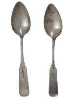 ANTIQUE 19TH C POLISH MALCZ SILVER TABLE SPOONS