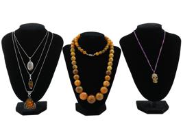 SILVER BEAD AND PENDANT NECKLACES AMBER MOONSTONE