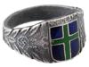 WWII GERMAN TYPE WAFFEN SS WIKING NORDLAND SILVER RING PIC-1