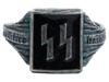 GERMAN WWII TYPE WAFFEN SS RUNES SILVER RING PIC-0