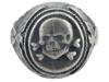 GERMAN WWII TYPE WAFFEN SS TOTENKOPF SILVER RING PIC-0