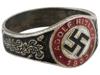 WWII MODEL NAZI ADOLF HITLER 1933 SWASTIKA SILVER RING PIC-1