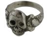 WWII MODEL NAZI WAFFEN SS TOTENKOPF OFFICER SILVER RING PIC-3