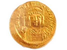 BYZANTINE 6TH C JUSTINIAN I SOLIDUS GOLD COIN EF