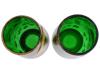 PAIR OF ANTIQUE GREEN GLASS VASES WITH PORTRAIT PANELS PIC-5