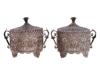 ANTIQUE 835 SILVER FILIGREE CANDY BOWL HOLDERS PIC-2