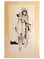 ART NOUVEAU REVIVAL MANNER ETCHING SIGNED BY ARTIST