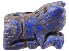 ANCIENT BACTRIAN LAPIS LAZULI BULL AMULETIC BEAD