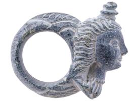 GANDHARA SCHIST RING WITH THE HEAD OF A GODDESS