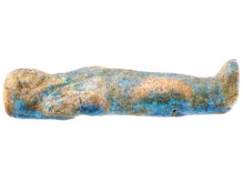 ANCIENT EGYPTIAN BLUE GLAZED FAIENCE USHABTI FIGURINE