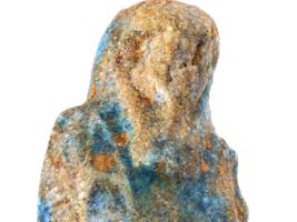 ANCIENT EGYPTIAN BLUE GLAZED FAIENCE USHABTI FIGURINE