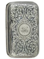 IMPERIAL RUSSIAN 84 SILVER NIELLO SNUFF BOX