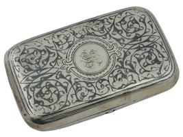 IMPERIAL RUSSIAN 84 SILVER NIELLO SNUFF BOX