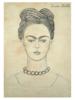 ATTR TO FRIDA KAHLO SELF PORTRAIT PENCIL PAINTING PIC-0