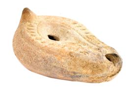 ANCIENT ROMAN EMPIRE UNGLAZED TERRACOTTA OIL LAMP