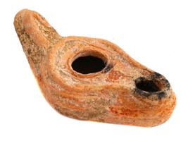 ANCIENT ROMAN EMPIRE UNGLAZED TERRACOTTA OIL LAMP