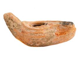 ANCIENT ROMAN EMPIRE UNGLAZED TERRACOTTA OIL LAMP