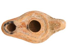 ANCIENT ROMAN EMPIRE UNGLAZED TERRACOTTA OIL LAMP