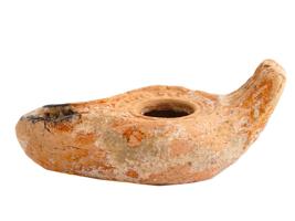 ANCIENT ROMAN EMPIRE UNGLAZED TERRACOTTA OIL LAMP