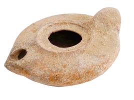 ANCIENT ROMAN EMPIRE UNGLAZED TERRACOTTA OIL LAMP