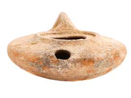 ANCIENT ROMAN EMPIRE UNGLAZED TERRACOTTA OIL LAMP