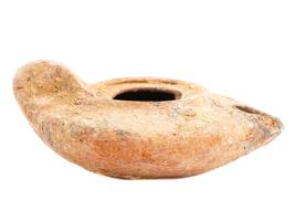 ANCIENT ROMAN EMPIRE UNGLAZED TERRACOTTA OIL LAMP