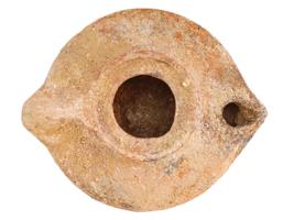 ANCIENT ROMAN EMPIRE UNGLAZED TERRACOTTA OIL LAMP