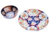 JAPANESE IMARI MANNER PORCELAIN SET PLATE AND BOWL PIC-0