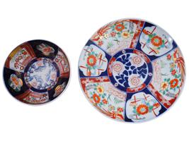 JAPANESE IMARI MANNER PORCELAIN SET PLATE AND BOWL