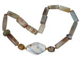 ANCIENT ROMAN EMPIRE 23K GOLD AGATE BEADED NECKLACE