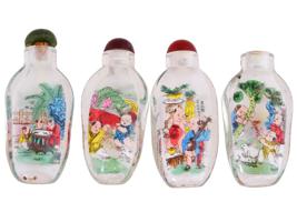 VINTAGE CHINESE REVERSE HAND PAINTED SNUFF BOTTLES