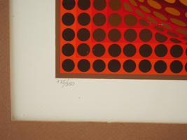 VICTOR VASARELY SIGNED LTD ED SERIGRAPH PRINT W COA