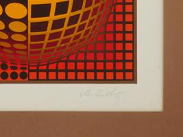 VICTOR VASARELY SIGNED LTD ED SERIGRAPH PRINT W COA