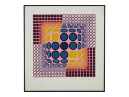 VICTOR VASARELY SIGNED LTD ED LITHOGRAPH PRINT