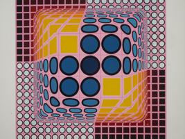 VICTOR VASARELY SIGNED LTD ED LITHOGRAPH PRINT