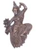 C 1930 THAILAND SILVER BROOCH WITH MEKKALA DANCER PIC-0