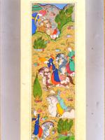 ANTIQUE INDO PERSIAN MUGHAL PAINTING POLO GAME