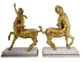 ANTIQUE GRAND TOUR DORE BRONZE FURIETTI CENTAURS C 1900