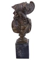 ANTIQUE 19TH C GRAND TOUR SPELTER BUST OF AJAX