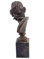 ANTIQUE 19TH C GRAND TOUR SPELTER BUST OF AJAX