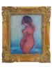 OIL ON CANVAS NUDE PAINTING ATTR EDGAR DEGAS PIC-0