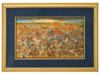 MINIATURE ANTIQUE PERSIAN MUGHAL BATTLE PAINTING PIC-0